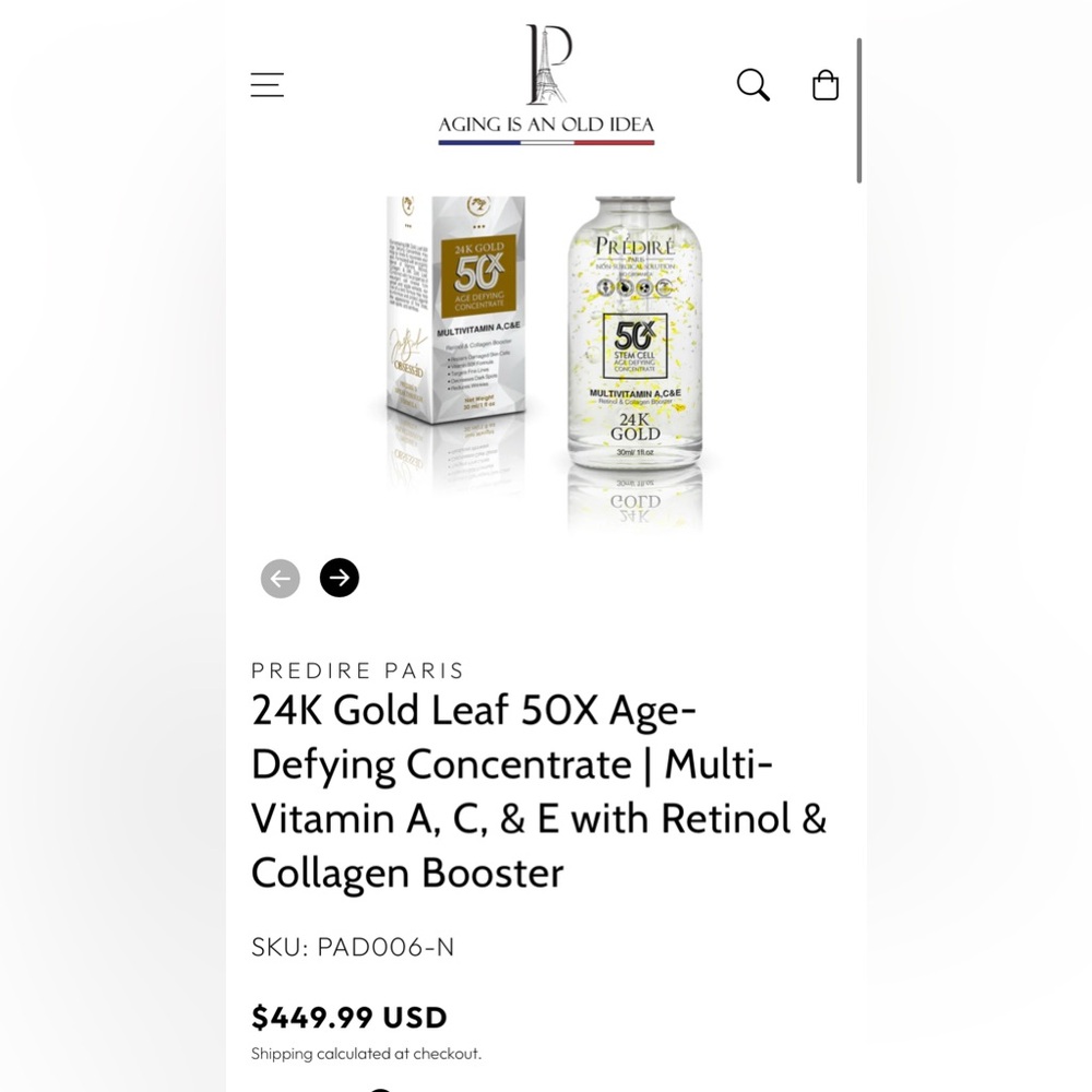 Preside 24K Gold Leaf 50x Age Defying Concentrate